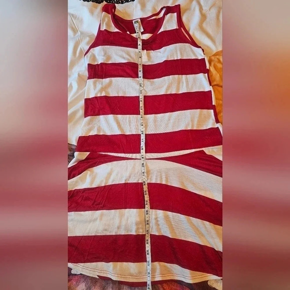 J Mode USA Women's Red & White Sleeveless Drop Waist A-Line Dress Sz Medium NWT - Picture 11 of 11
